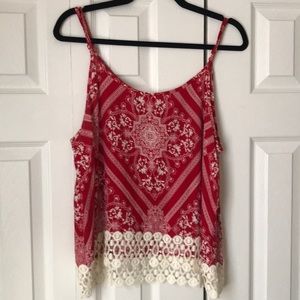 Liberty love lace bottom tank